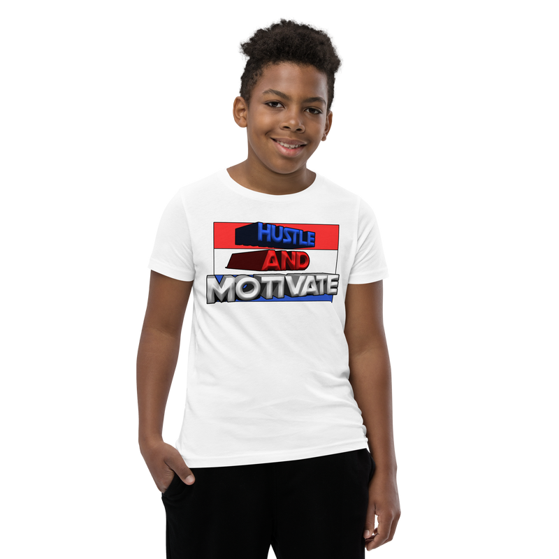 Hustle and Motivate Art Design Youth Short Sleeve T-Shirt
