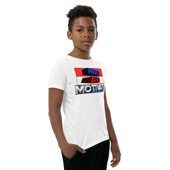 Hustle and Motivate Art Design Youth Short Sleeve T-Shirt