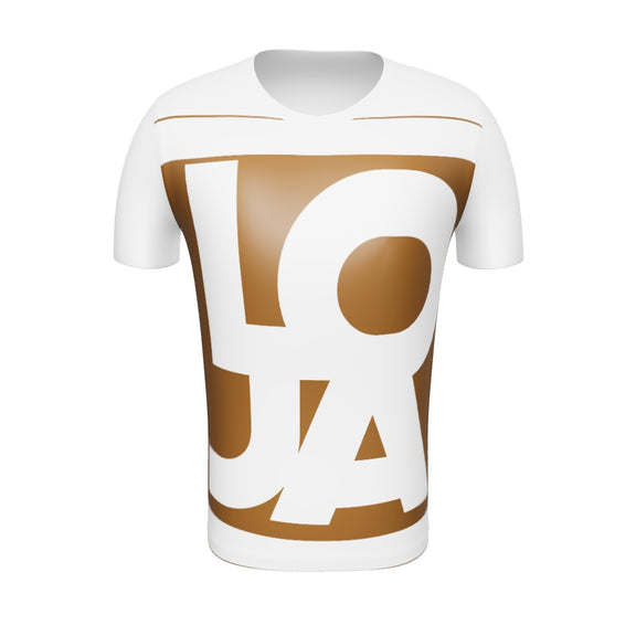 (Big Print) Chocolate Brown Mocha Lion Of Judah Apparel Logo All Over Print Men's Athletic T-shirt