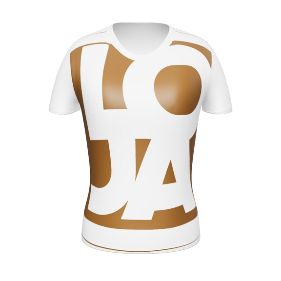 (Big Print) Chocolate Brown Mocha Lion Of Judah Apparel Logo All Over Print Women's Athletic T-shirt