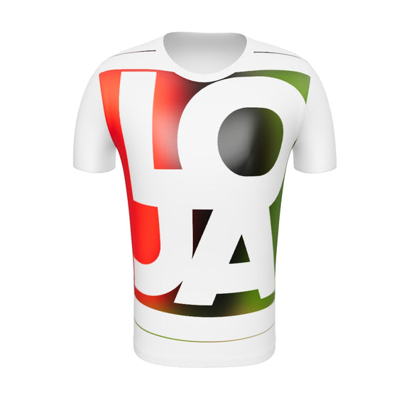 (Big Print) REd BlacK GreeN Lion Of Judah Apparel Logo All-Over Print Men's Athletic T-shirt