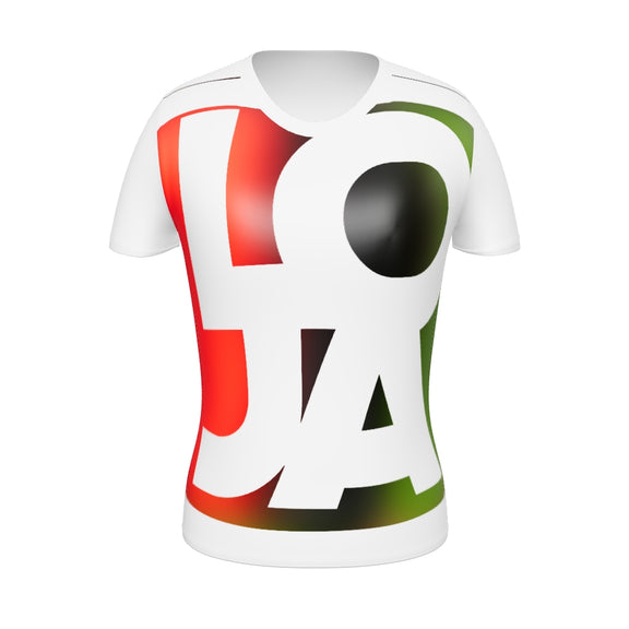 (Big Print) REd BlacK GreeN Lion Of Judah Apparel Logo All Over Print Women's Athletic T-shirt