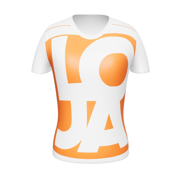 (Big Print) Texas Longhorn Orange LOJA Logo All Over Print Women's Athletic T-shirt