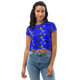 Lion Of Judah Apparel Blue Pattern Design All Over Print Crop Tee