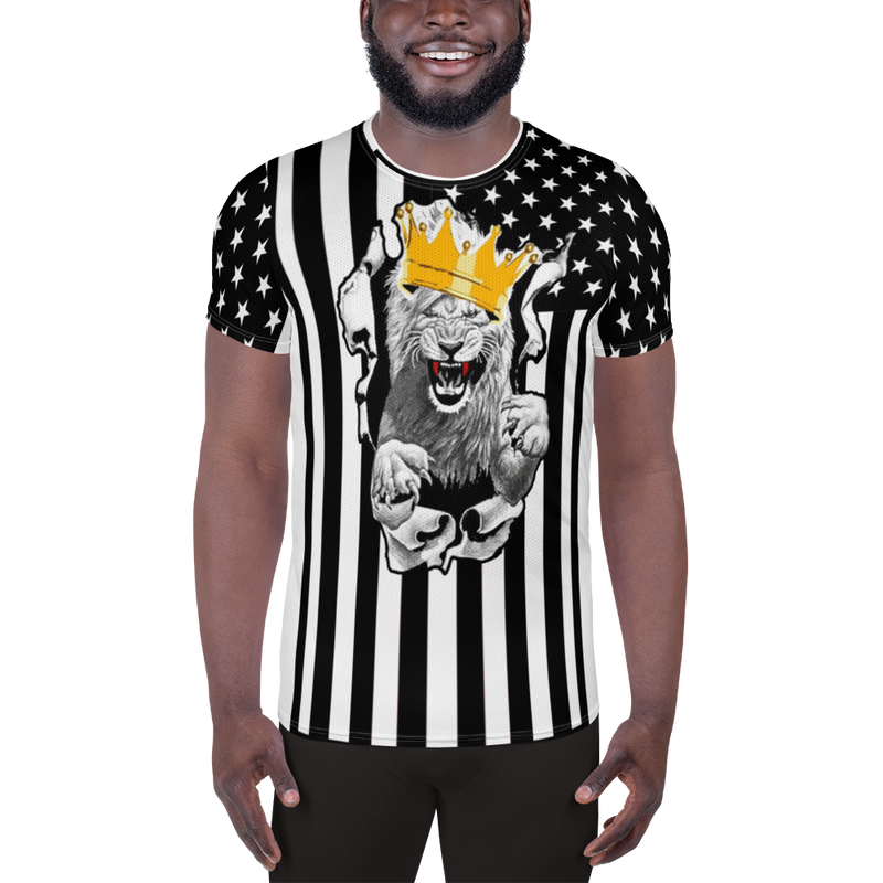 Lion Of Judah All-Over Print Men's Athletic T-shirt