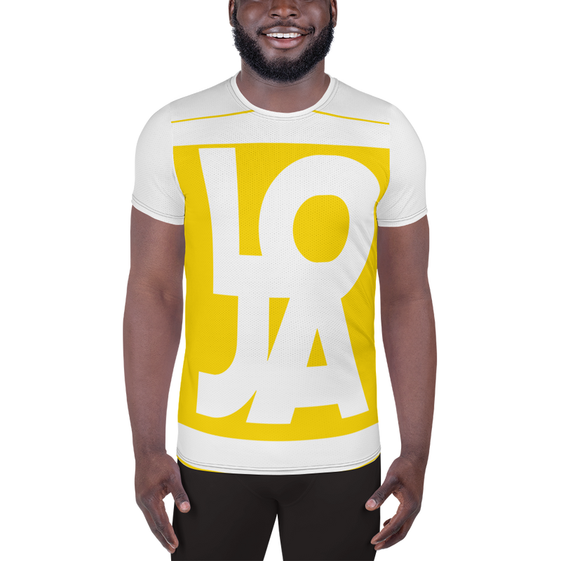 Lion Of Judah Apparel Logo High Energy bright Sun Star Yellow All Over Print Men's Athletic T-shirt