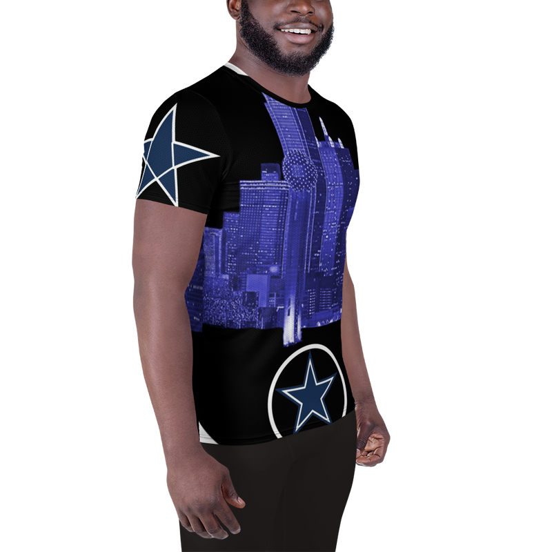 Dallas Texas Skyline All-Over Print Men's Athletic T-shirt