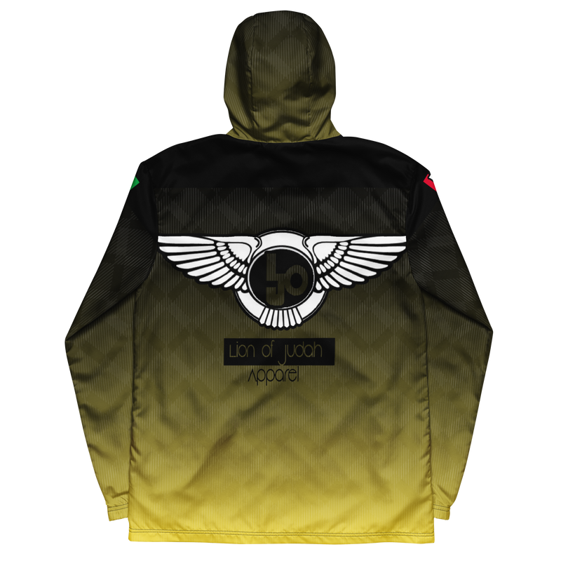 Lion Of Judah Black Logo Black Yellow fade Graphic Design V.3 Men’s windbreaker