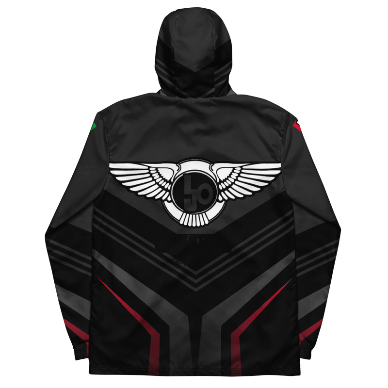 Lion Of Judah Black Logo Black V Shaped Graphic Design V.4 Men’s windbreaker