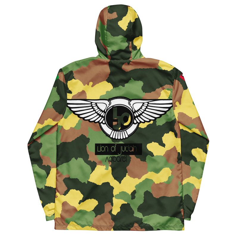 Lion Of Judah Black Logo Camo Graphic Design Men’s windbreaker