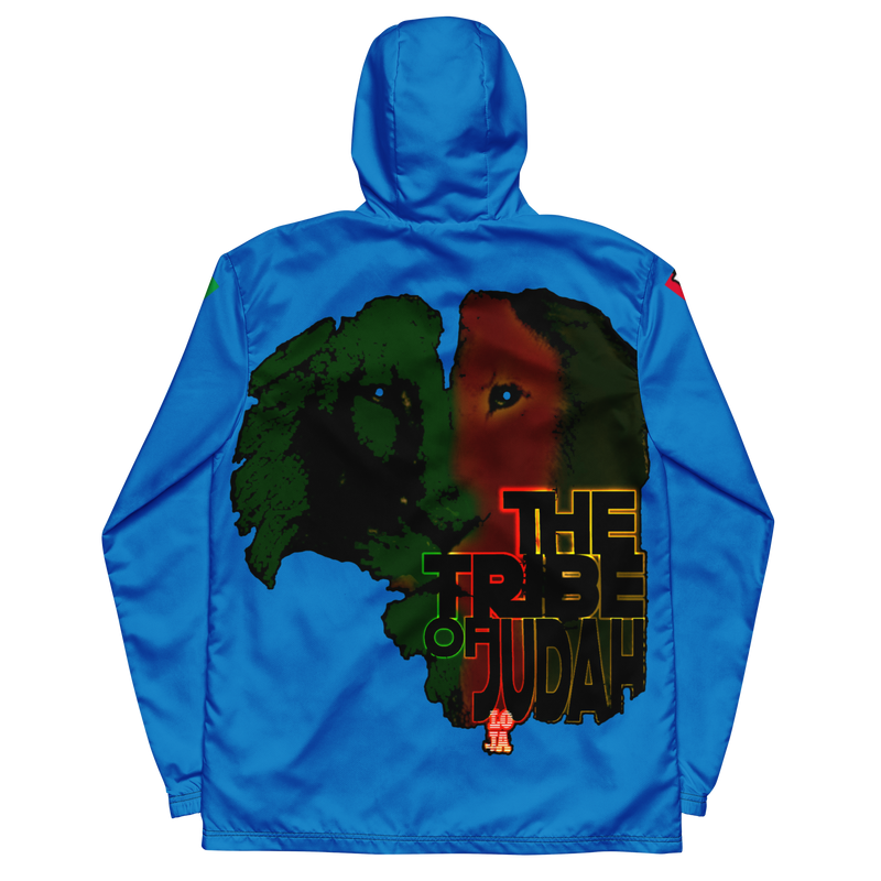 Tribe Of Judah Lion Graphic Design Men's Navy Blue Windbreaker
