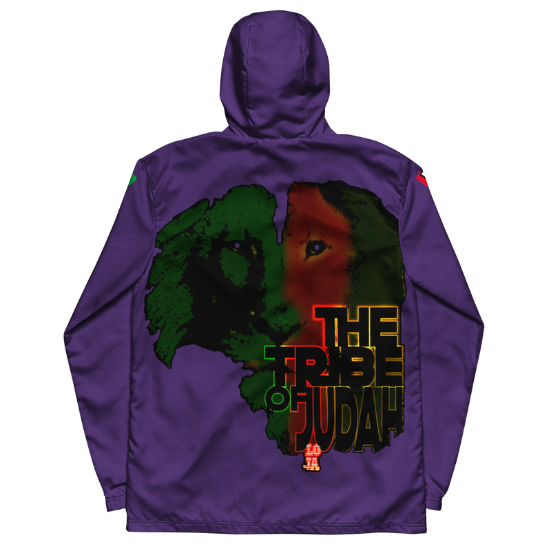 Tribe Of Judah Lion Graphic Design Men's Purple Windbreaker