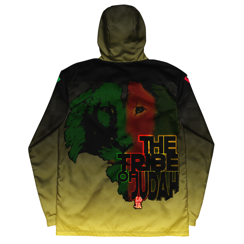 Tribe Of Judah Lion Black to Yellow Fade Graphic Design Men’s windbreaker