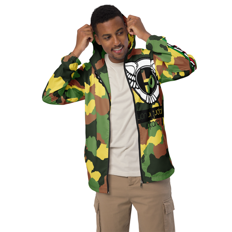 Lion Of Judah Black Logo Camo Graphic Design Men’s windbreaker