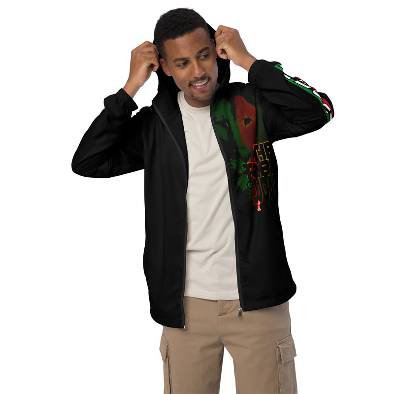 Tribe Of Judah Lion Graphic Design Men's Black Windbreaker