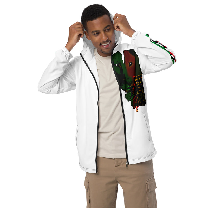 Tribe Of Judah Lion Graphic Design Men's White Windbreaker