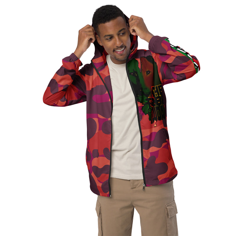 Tribe Of Judah Lion Red Camo Graphic Design V.2 Men’s windbreaker