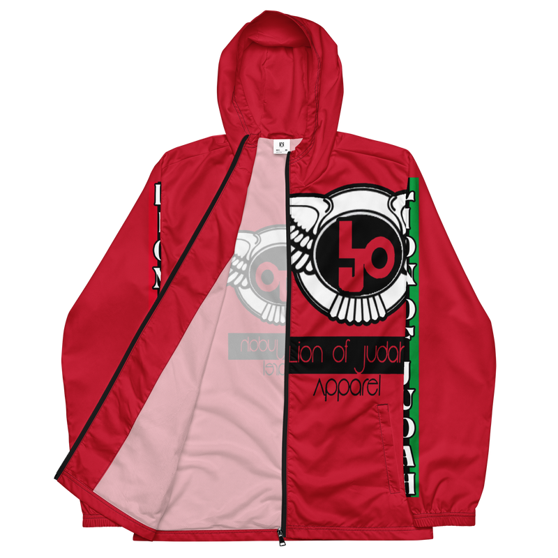 Lion Of Judah Logo Design Men’s Red windbreaker