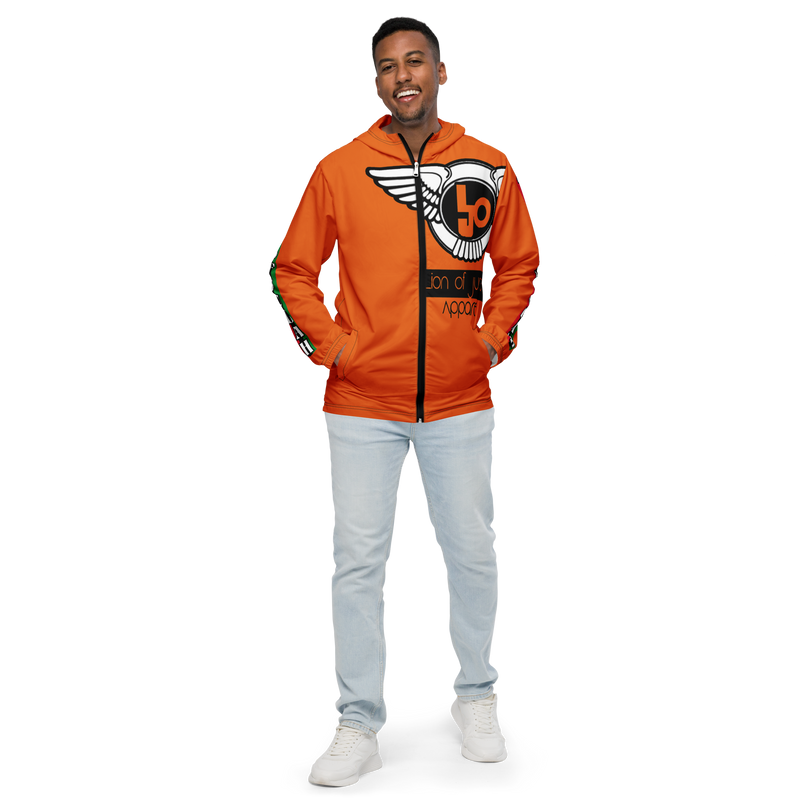 Lion Of Judah Logo Design Men’s Orange windbreaker