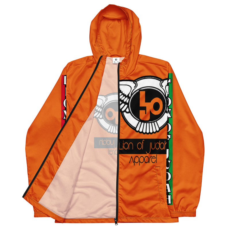 Lion Of Judah Logo Design Men’s Orange windbreaker