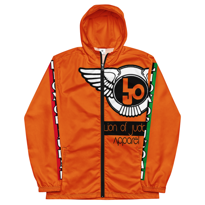 Lion Of Judah Logo Design Men’s Orange windbreaker