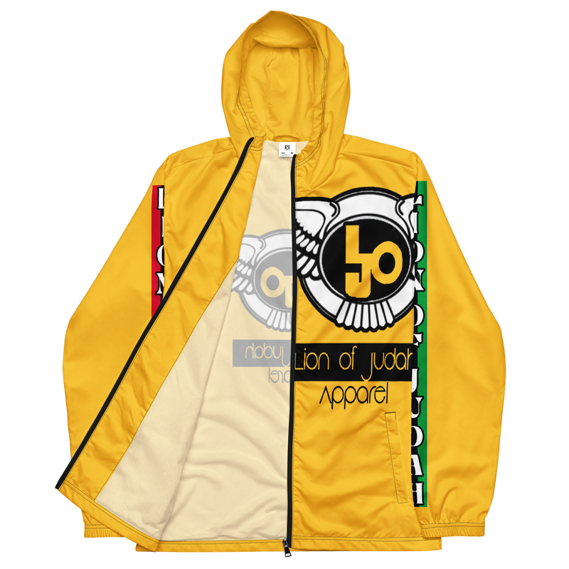 Lion Of Judah Logo Design Men’s Yellow windbreaker