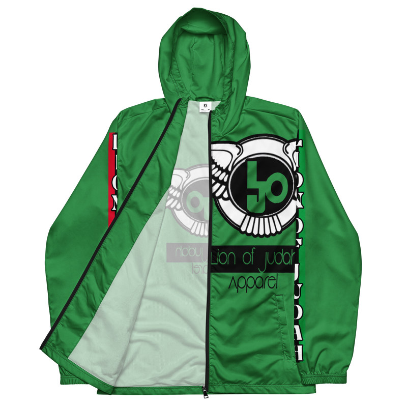 Lion Of Judah Logo Design Men’s Green windbreaker