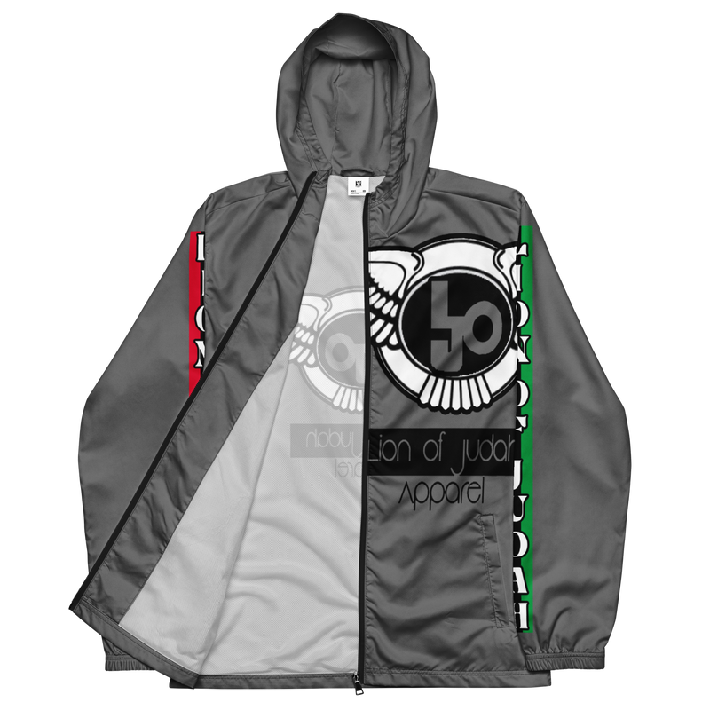 Lion Of Judah Logo Design Men’s Grey windbreaker