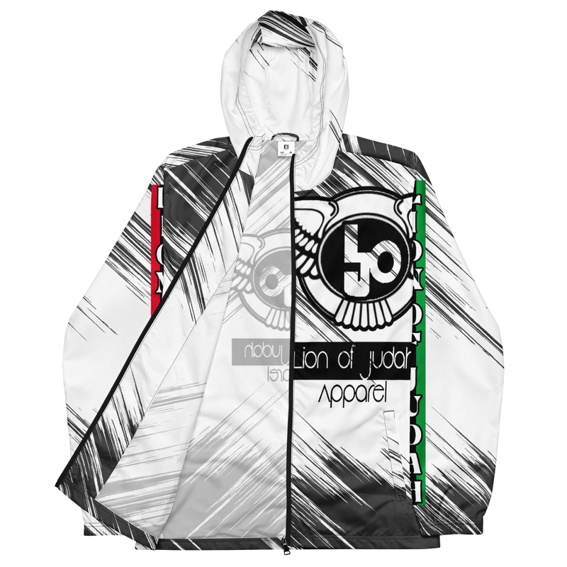 Lion Of Judah Black Logo Graphic Design Men’s windbreaker