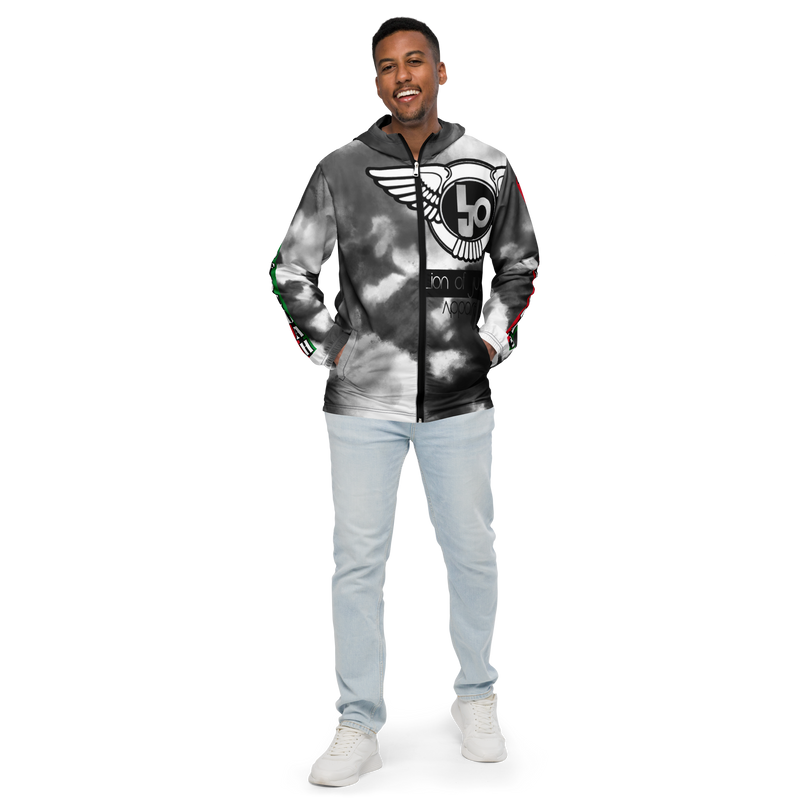 Lion Of Judah Black Logo Black & Grey Graphic Design Men's Windbreaker
