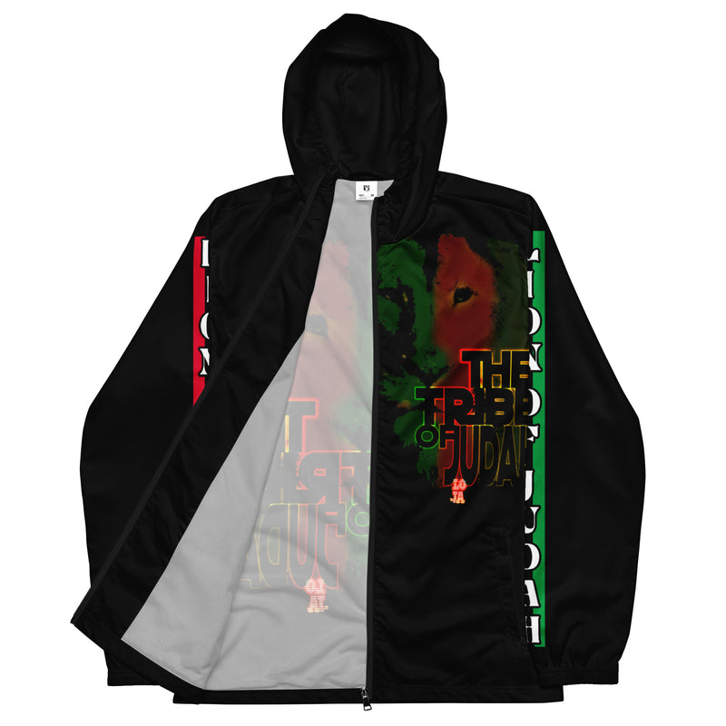 Tribe Of Judah Lion Graphic Design Men's Black Windbreaker