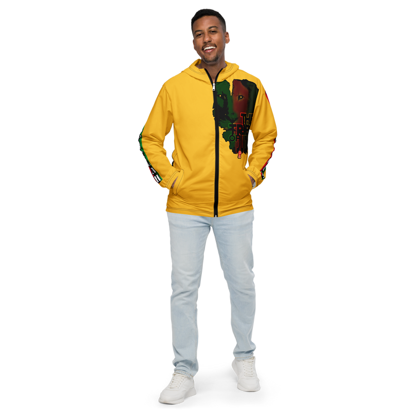 Tribe Of Judah Lion Graphic Design Men's Yellow Windbreaker