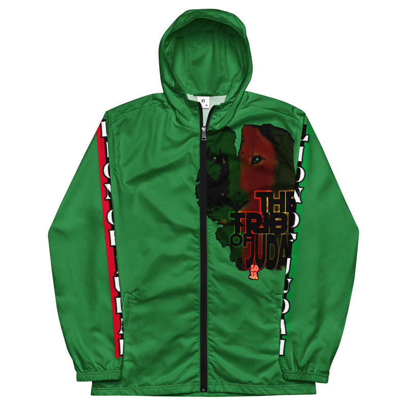 Tribe Of Judah Lion Graphic Design Men's Green Windbreaker