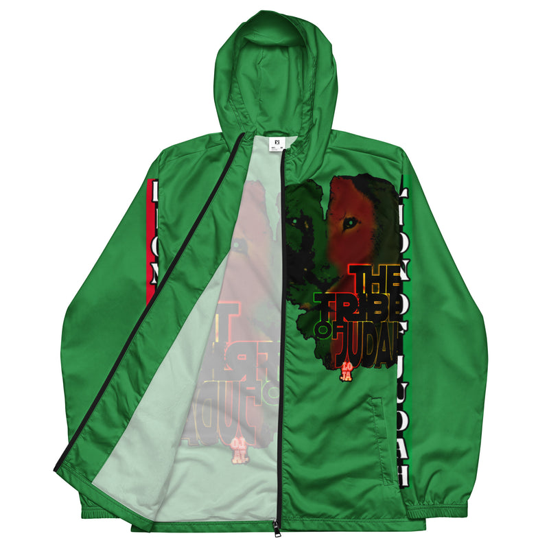 Tribe Of Judah Lion Graphic Design Men's Green Windbreaker