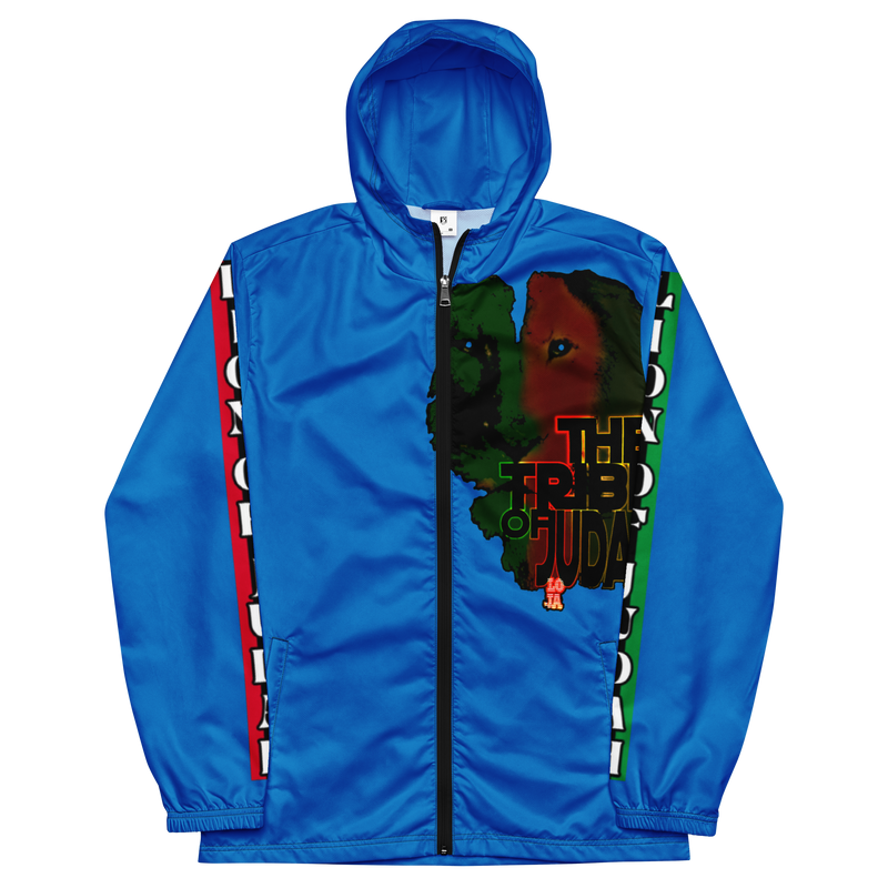 Tribe Of Judah Lion Graphic Design Men's Navy Blue Windbreaker