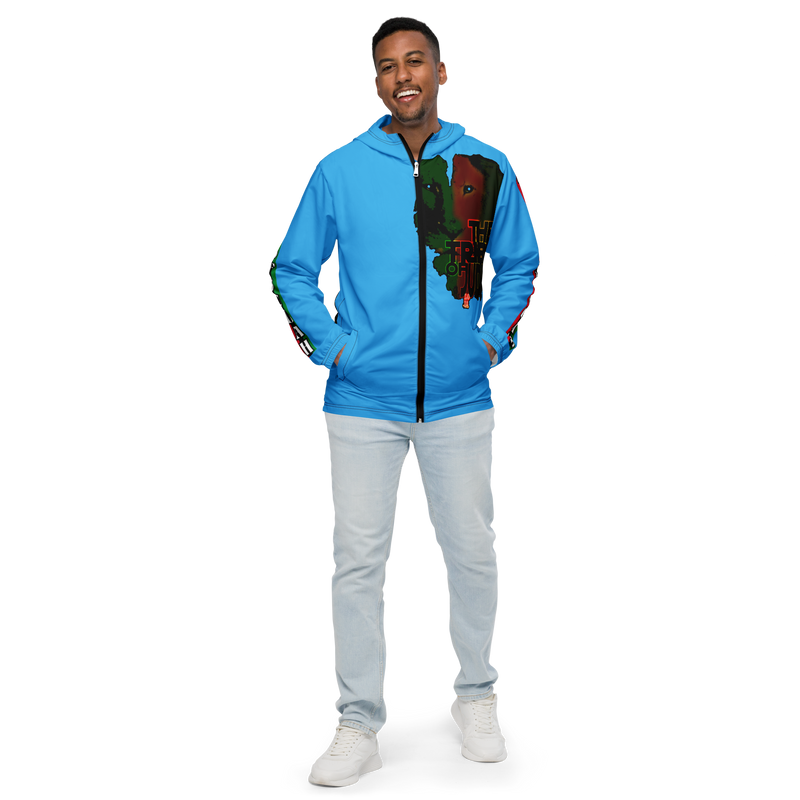Tribe Of Judah Lion Graphic Design Men's Deep Sky Blue Windbreaker