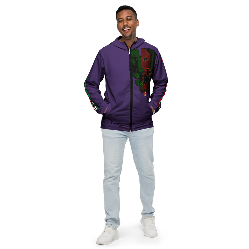 Tribe Of Judah Lion Graphic Design Men's Purple Windbreaker