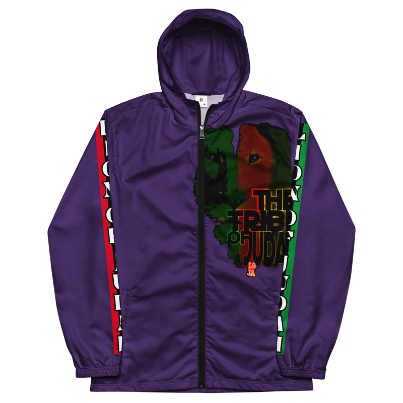 Tribe Of Judah Lion Graphic Design Men's Purple Windbreaker