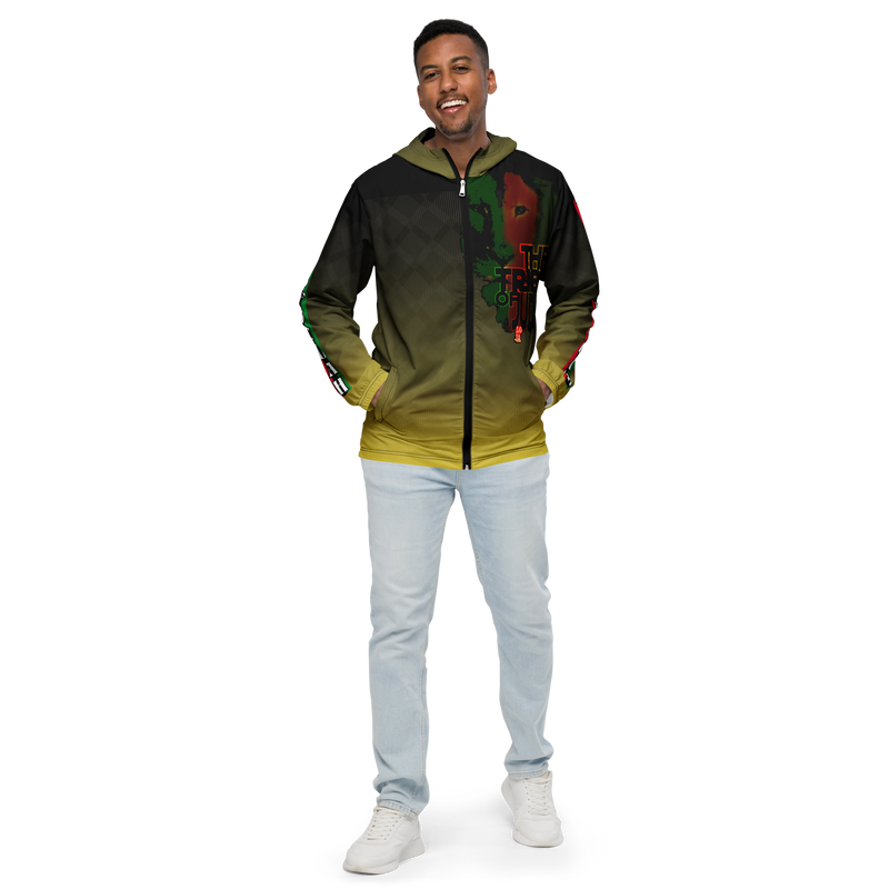 Tribe Of Judah Lion Black to Yellow Fade Graphic Design Men’s windbreaker