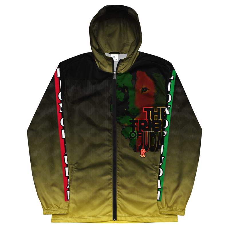 Tribe Of Judah Lion Black to Yellow Fade Graphic Design Men’s windbreaker