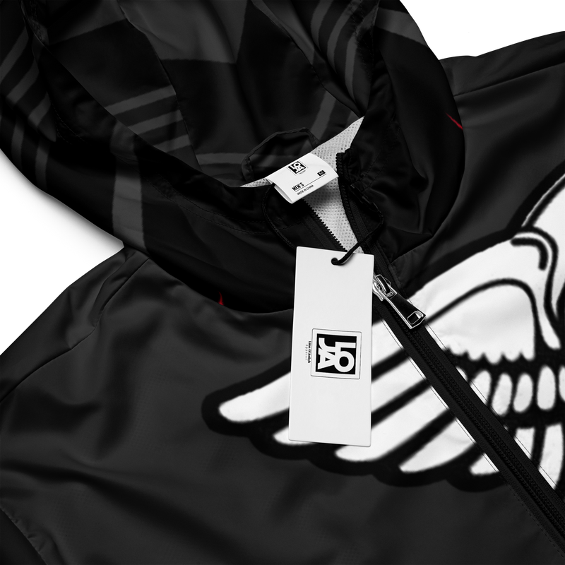 Lion Of Judah Black Logo Black V Shaped Graphic Design V.4 Men’s windbreaker