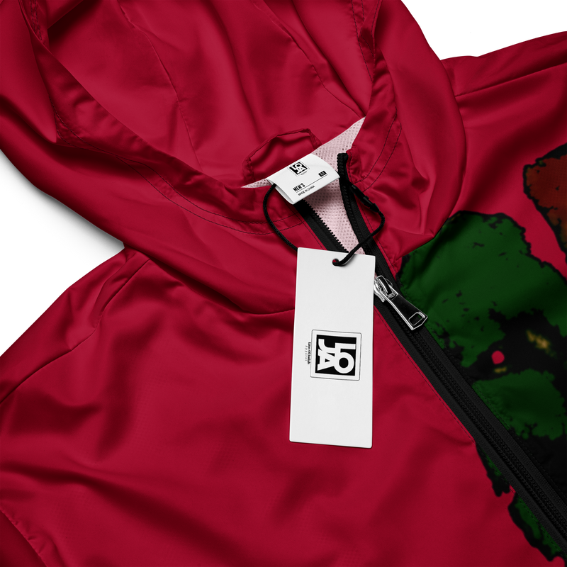 Tribe Of Judah Lion Graphic Design Men's Red Windbreaker