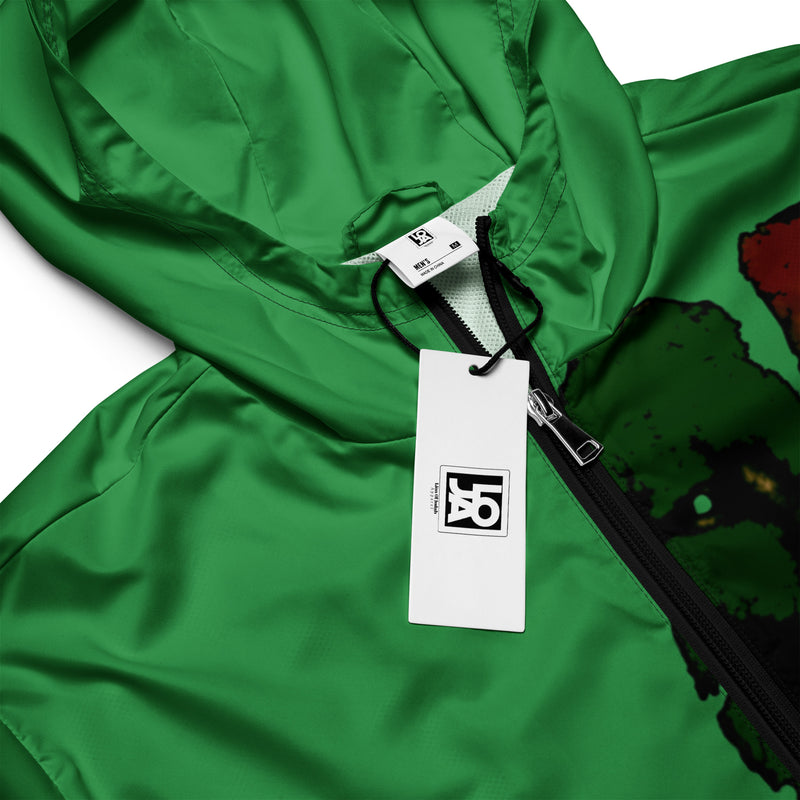 Tribe Of Judah Lion Graphic Design Men's Green Windbreaker