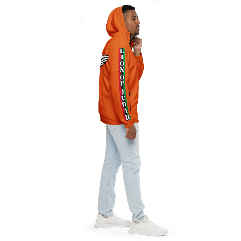 Lion Of Judah Logo Design Men’s Orange windbreaker