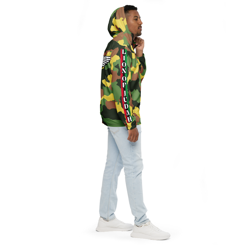 Lion Of Judah Black Logo Camo Graphic Design Men’s windbreaker
