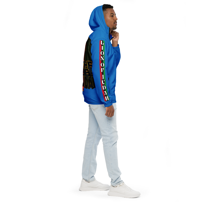 Tribe Of Judah Lion Graphic Design Men's Navy Blue Windbreaker