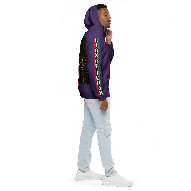 Tribe Of Judah Lion Graphic Design Men's Purple Windbreaker