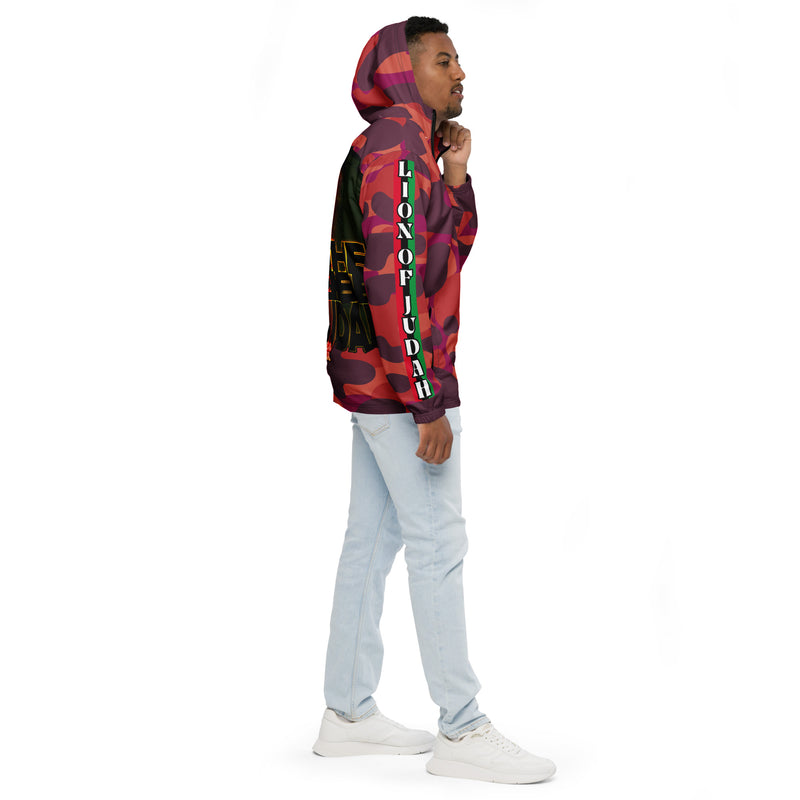 Tribe Of Judah Lion Red Camo Graphic Design V.2 Men’s windbreaker