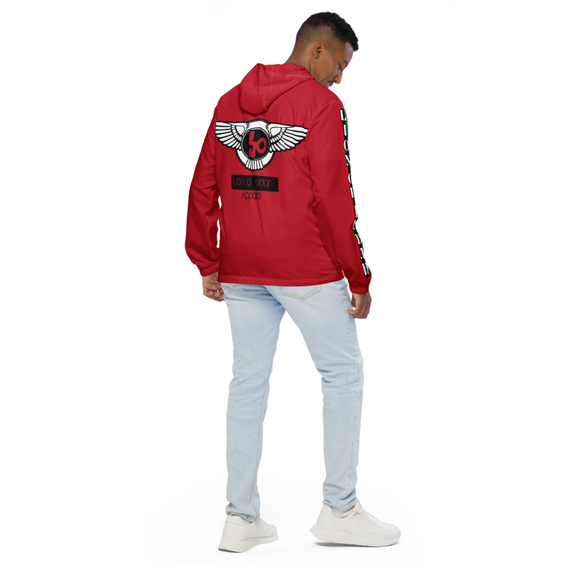 Lion Of Judah Logo Design Men’s Red windbreaker
