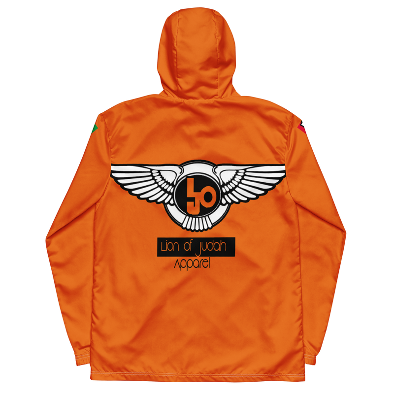 Lion Of Judah Logo Design Men’s Orange windbreaker